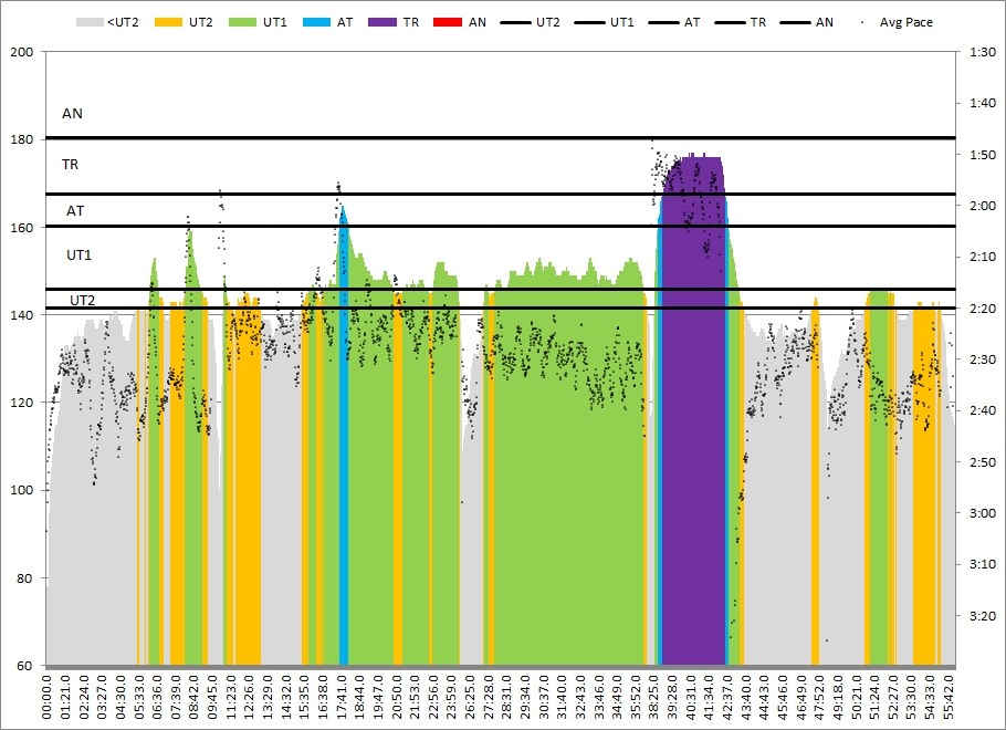 HR and Pace according to RIM