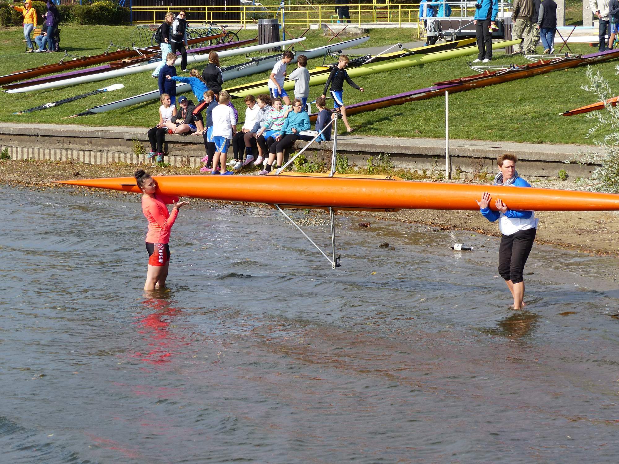 There was just one dock, so most of the crews launched from the ice-cold water