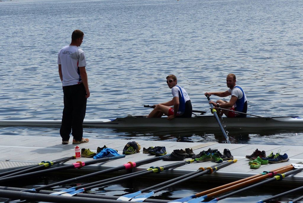 Our head coach sending a pair to the start